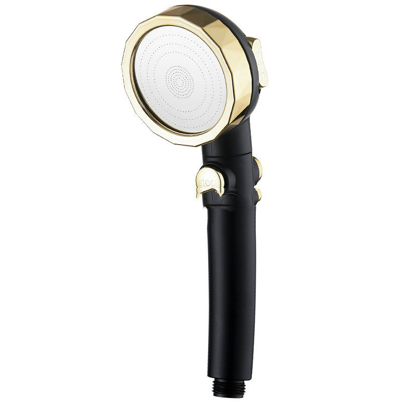Supercharged Shower Head Black Gold High Pressure Bathroom Fixture