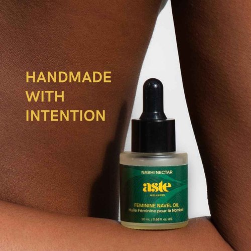 ASTE Ayurvedic Navel Oil for Belly Button, Navel Oiling with Castor, Ginger, Shatavari & Neem | Vegan Belly Button Oil for Skin Nourishment, Sleep & Wellness Ritual | (0.68 oz)