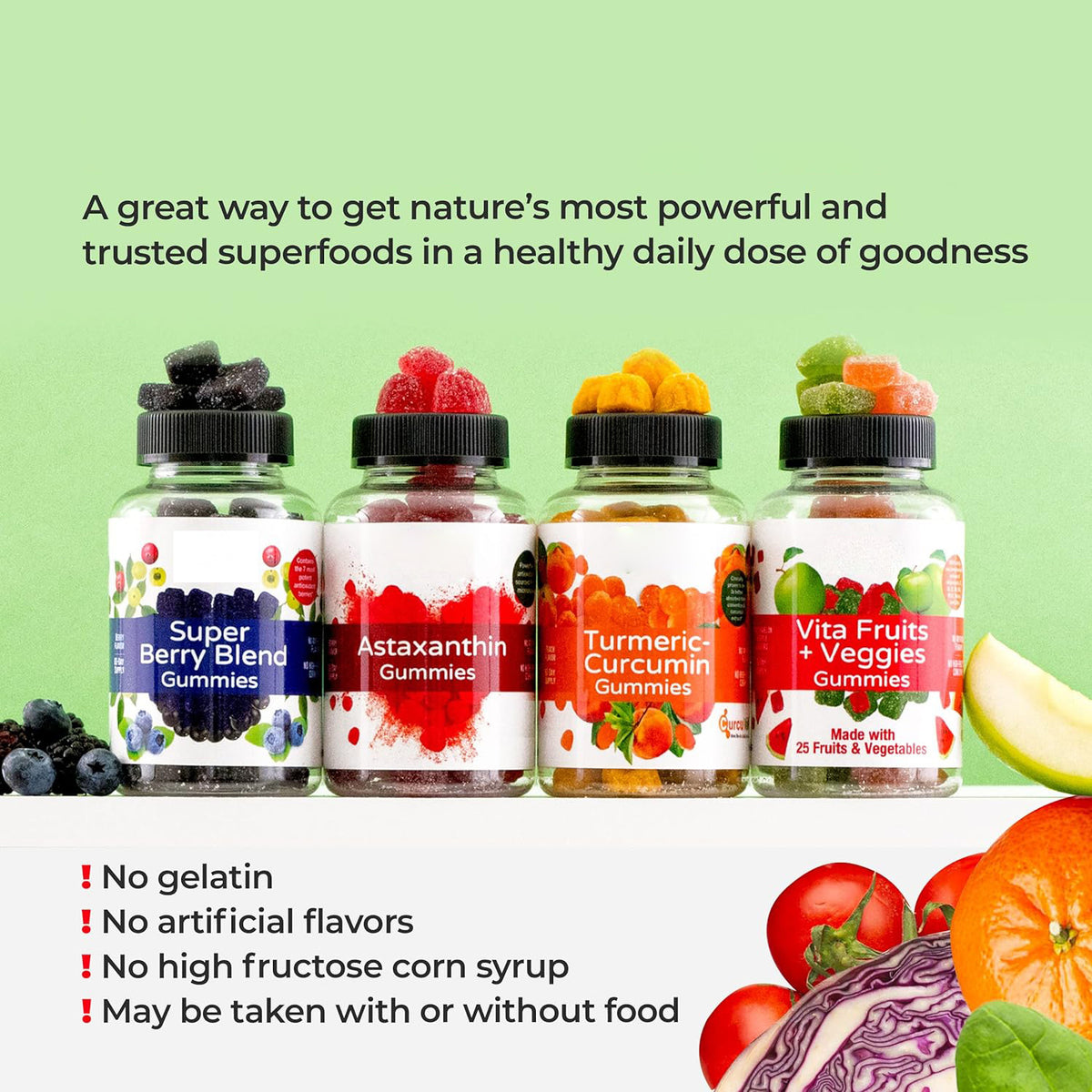 Fruit & Vegetable Soft Candy Gummies - 60 Tablets