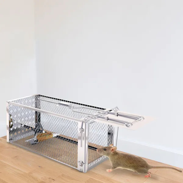Humane Single Door Rat Trap - Stainless Steel Rodent Cage