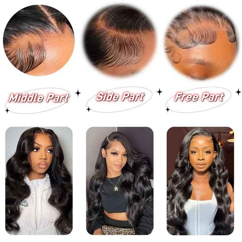 Anvnkl 2x6 HD Lace Closure Body Wave Human Hair Real HD Transparent 22inch 100% Brazilian Virgin Middle Part Pre Plucked with Baby Hair Natural Color Kim K 2x6 Closure