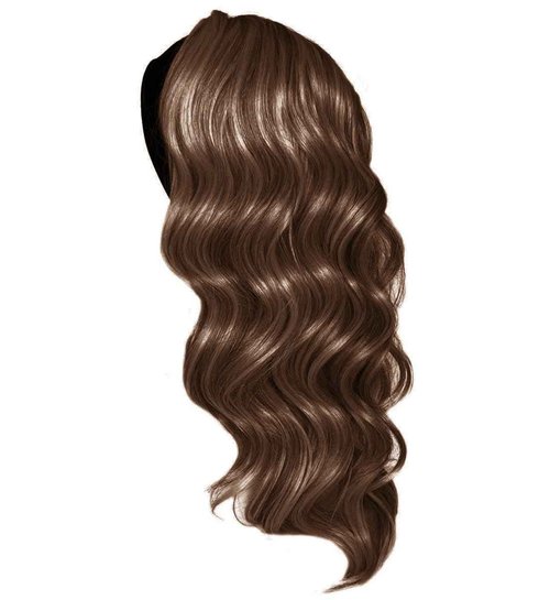 Kim Kimble 20" Wavy Waves Headband Wig, Long Layered Hair With Black Headband and Comb Clip, 3/4 Cap - Average Cap Size, MC11SS Butter Pecan