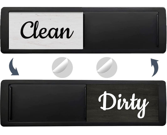 Oxepleus Dishwasher Magnet Clean Dirty Sign, Farmhouse Rustic Wood Design Black and White Non-Scratch/Easy to Read & Slide/Strong Magnetism Kitchen Storage and Decoration Accessories (B-Black)