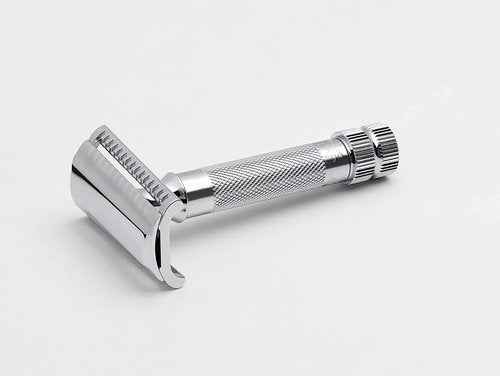 G.B.S Men’s Shave Set, Double Edge Safety Razor, Badger Hair Shaving Brush, Brush and Razor Stand, Chrome Shaving Bowl, Natural Shaving Soap and Blades