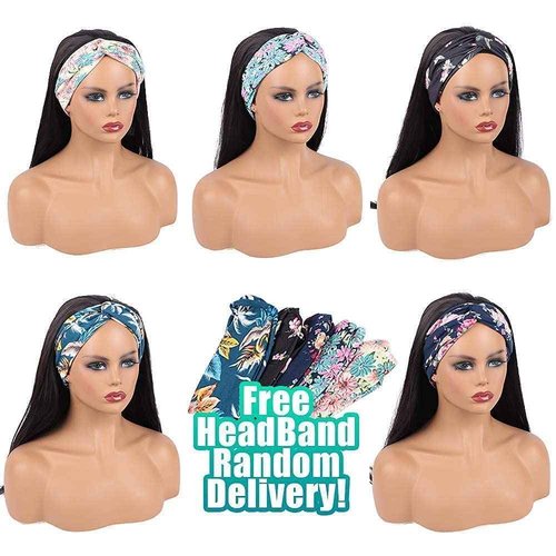 TNICE Headband Wig Human Hair Straight 22 Inch Headband Wigs for Black Women Glueless None Lace Front Human Hair Wigs Brazilian Virgin Hair Machine Made Headband Wigs 150% Density Natural Color