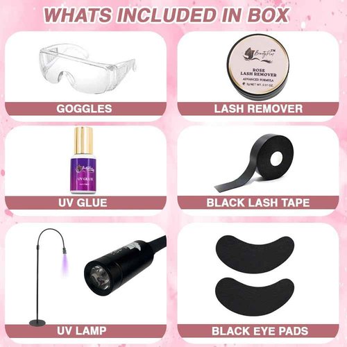 BeautyPros UV Light for Lash Extension - LED Foot Pedal Gel Curing Lamp With Adjustable Gooseneck for Lash Artists, Nail Tech, Makeup Studios