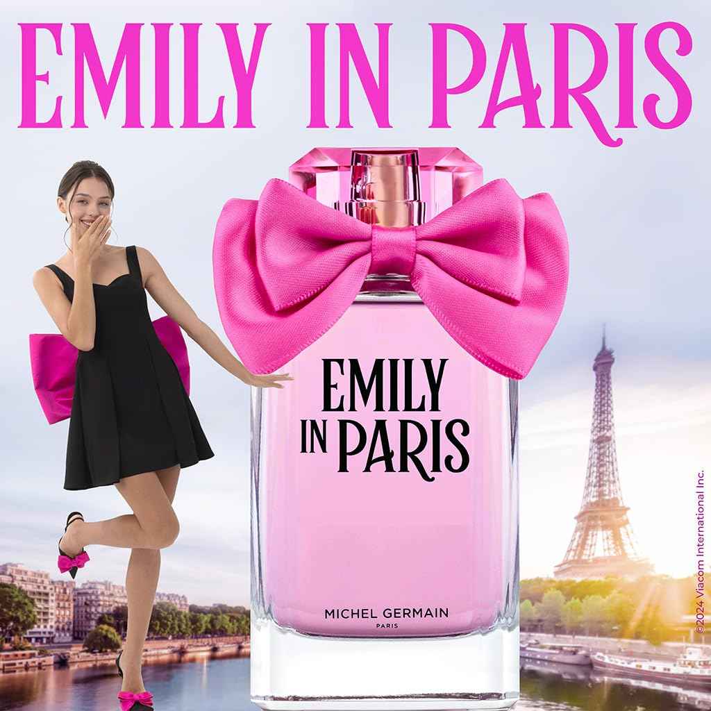 Michel Germain Emily in Paris Eau de Parfum Fragrance Spray, Floral Woody Scent, Top Notes of Seductive Neroli, French Pear, Wild Black Currant Burgundy, Romantic & Dreamy Gift for Women, 3.4 Fl Oz