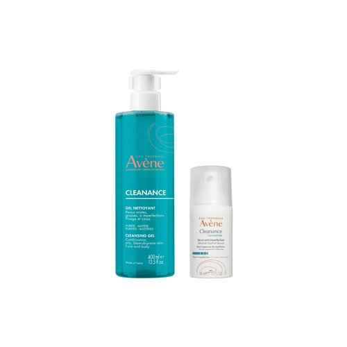 Avène Cleanance Concentrate Blemish Control Serum & Cleansing Gel - Soap-Free Cleanser for Face and Body - For Blemish-Prone Skin Minimizes Appearance of Blemishes & Non-comedogenic -Long