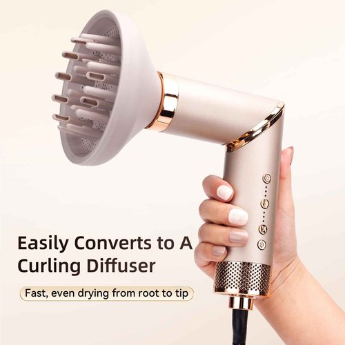 Hupifaz 5 in 1 Hot Air Styler and Blow Dryer Brush, Auto Wrap Airstyler with Diffuser, High Speed 110000 RPM Flex Hair Dryer, Fast Drying Multi Style for Straight, Volumize, Wavy and Curly