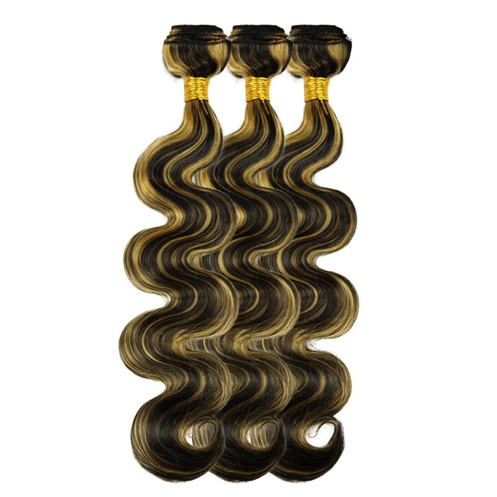 Honey Blonde Bundles Human Hair Highlight Body Wave Bundles 18 20 22 Inch Niegmeag Virgin Soft and Skily Remy P1b27 Human Hair Bundle