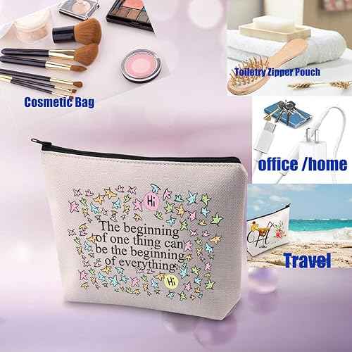 PXTIDY Heart Stop TV Show Makeup Bag LGBTQ Gift The Beginning Of One Thing Can Be The Beginning Of Everything