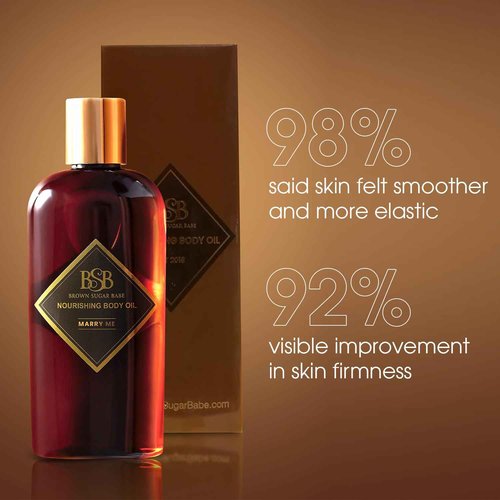 Brown Sugar Babe Marry Me Body Oil, Black Currant and Freesia Essential Oils, Nourishing Scented Oil for Women, Skin Care, Paraben Free, Body Oil Perfume, Made in USA