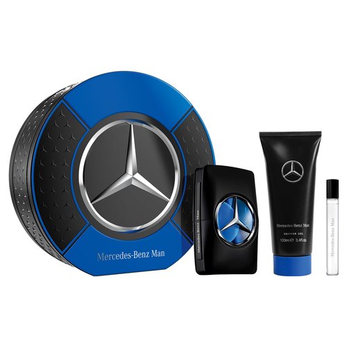 Mercedes Benz Man Gift Set - Includes EDT Sprays and Shower Gel - Aromatic Woody Fruity Fragrance Body Wash - Cologne for Men for Everyday Wear - 3 pc
