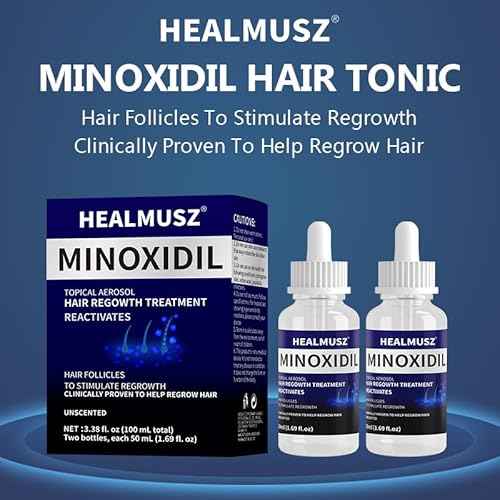 5% Minoxidil for Men & Women, Biotin, Unscented, Red, Unisex-Adults, Hair Growth, Hair Fall Control, 2 Bottles, 100ml (3.36 Fl Oz)
