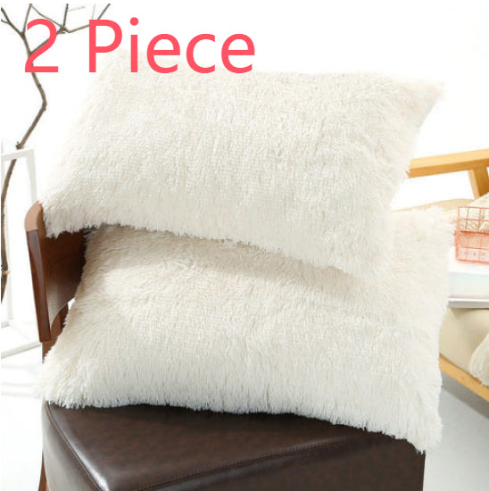Winter Plush Pillowcase Set - Fluffy Long Plush & Velvet Bedding