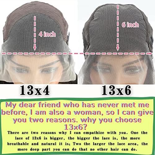 13x6 Lace Front Wigs Human Hair Pre Plucked 180 Density 26 Inch HD Body Wave Lace Front Wigs Human Hair 10A Frontal Wigs Human Hair wigs for Women Glueless Wigs Human Hair Pre Plucked Black wig