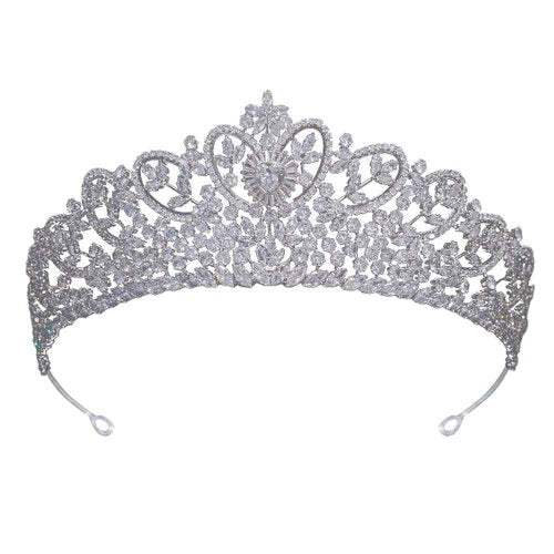 Jorsnovs Wedding Crowns for Bride Cubic Zirconia Tiaras Bridal Diamond Headpieces Corona De Novia Quinceanera Zircon Headband