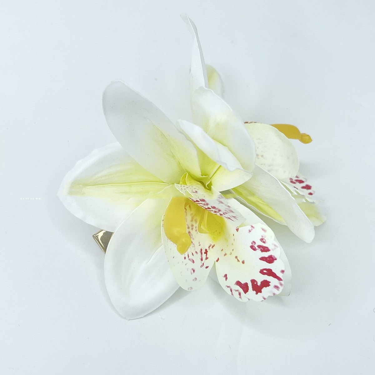 Double Orchid Hair Barrettes Bohemian Vacation Style Hairpins for Women
