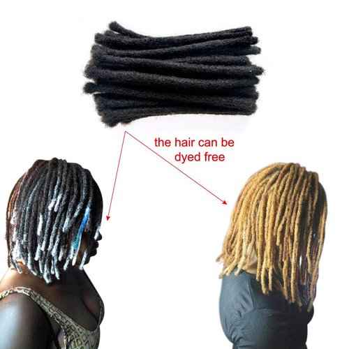 BESHINNAAUL 100% Human Hair Handmade Permanent Dreadlocks Natural Black #1B Locs extension Small Size(diameter 0.4cm) 10inch 20 Strands/Pack