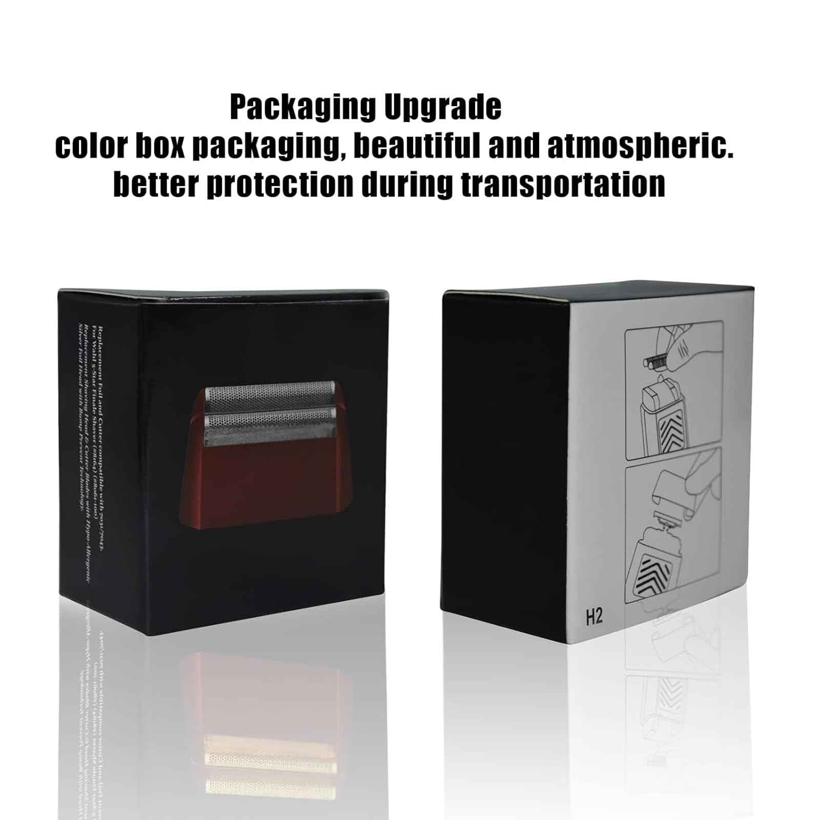 4 Pack Professional 5 Star Series Finale Shaver Replacement Foil and Cutter Bar Assembly Compatible With Wahl Shaver Foil 7031-100, 7043-100 Super Close Shaving Replacement Heads， (Black)