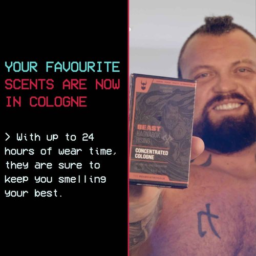 The Beast Line Cologne for Men by Beard Struggle - 6x Longer Than Traditional Colognes - Ragnarok Rising Eddie Hall Beast Line - Signature Edition - Mens Cologne, 15 mL Glass Roller Bottle
