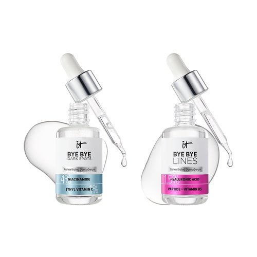 IT Cosmetics Skin Plumping Skincare Bundle – Hydrating + Smoothing Face Serums – Includes Bye Bye Lines 1.5% Hyaluronic Acid Serum + Bye Bye Dark Spots 4% Niacinamide Serum