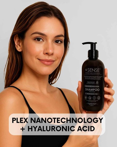 SENSE AWAKEN YOUR CONSCIENCE Nanotech Plex Repair Shampoo & Conditioner Set – Bond Restoration with Hyaluronic Acid, Coconut, Ginger & Q10 – 2 x 500 ml