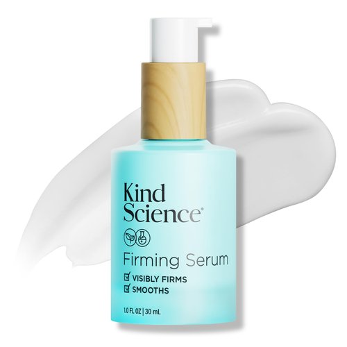 Kind Science Firming Face Serum for Women - Hyaluronic Acid Serum for Face Visibly Smooths Wrinkles - Bakuchiol Retinol Alternative with Peptides - Anti Aging Skin Care for Sensitive Skin, 1 fl oz