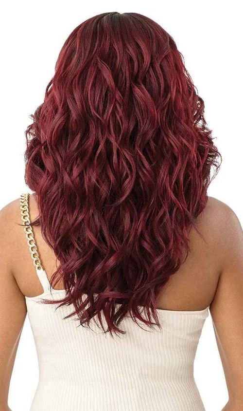Outre Synthetic Melted Hairline HD Lace Front Wig - DIONE (Color:DRFF RED VELVET)
