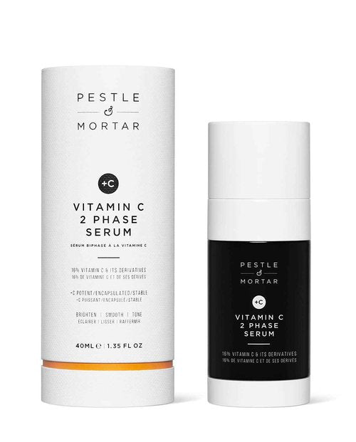 Pestle & Mortar 16% Vitamin C Serum for Face, with Hyaluronic Acid, Vitamin E & Ferulic Acid, Hydrating & Brightening Serum for Dark Spots, Anti Aging & Reduce Wrinkles 1.35 fl oz
