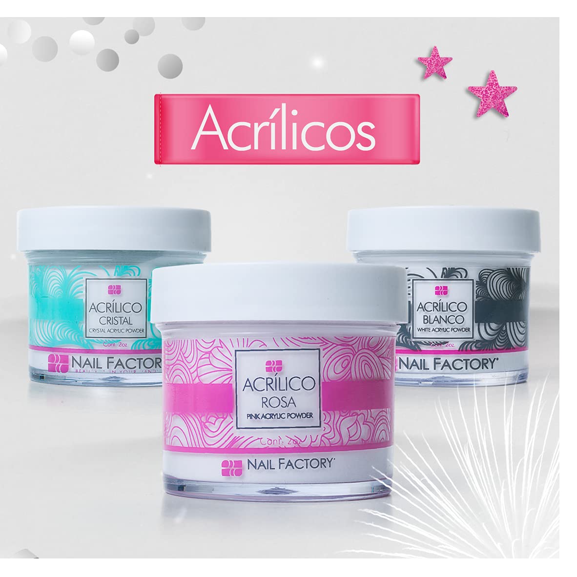 NAIL FACTORY - PROFESSIONAL GRADE CLEAR ACRYLIC POWDER 22 OZ, Professional Acrylic Powder for Sculpting & Building Nails.