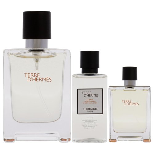 Terre Dhermes by Hermes for Men - 3 Pc Gift Set 3.3oz EDT Spray, 0.42oz EDT Spray, 1.35oz After Shave Lotion