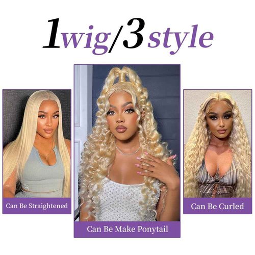 SEMANK 613 Lace Front Wig Human Hair 200 Density Blonde Wig Human Hair Body Wave 13x6 Lace Front Wigs Human Hair Pre Plucked Blonde HD Lace Frontal Wig 28 Inch
