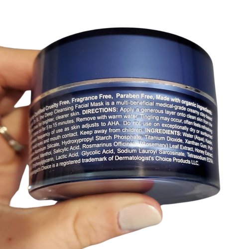 Dermatologist's Choice Deep Cleansing Mask With AHA, BHA, and Detoxifying Clay For Clogged Pores, Excess Oil, and Dull Skin