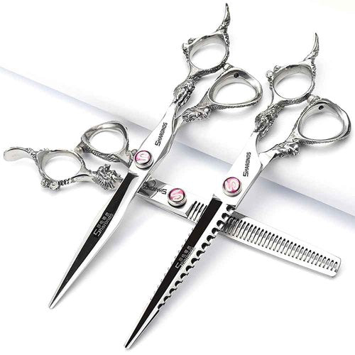 SHARONDS Hair Cutting Scissors Hairdressing Scissors Thinning Scissor Professional Barber Salon Home Shear For Men Women (7-inch 3pc)