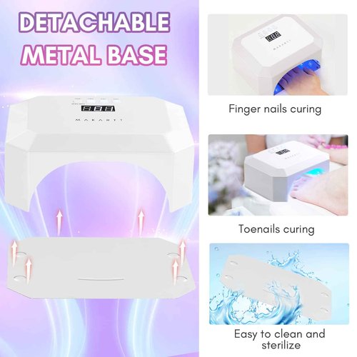 Makartt Clear Blooming Gel 15ml UV LED Soak Off Nail Art Polish for Spreading Effect Bundle With Aurora 36W Rechargeable UV LED Light Cordless Nail Lamp