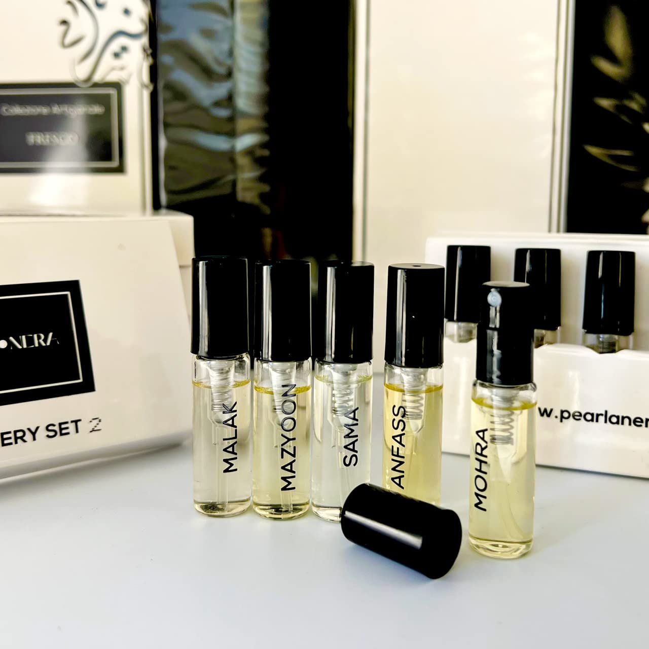 Maison d'Orient Layered Freshness and Purity PEARLA·NERA FRESCO Eau de Parfum Spray Fragrance and Musk Tahara (مسك الطهارة) Hand-crafted Oil Perfume