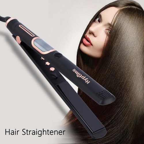Hyptime Titanium Flat Iron Straightener Digital Display to Accurately Control Temperature, 1 Inch for Thick & Curly Hairs Professional, Dual Voltage 500°F Fast Heating for Black Hair Friendly