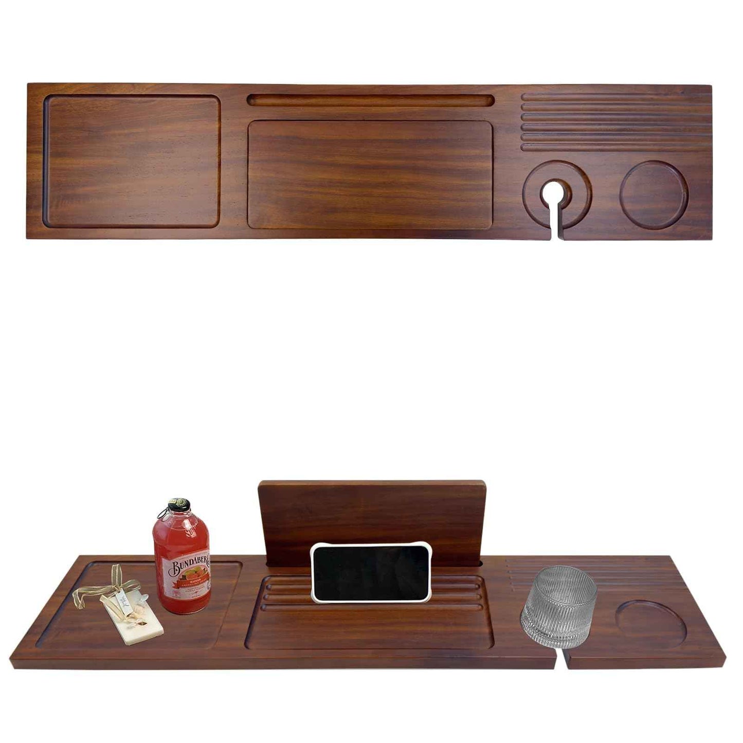 Graceware Walnut Bathtub Tray (31"x8"x1"), Luxury Bath Table Tray for Tub Ideal Bathroom Accessories for Women House Warming Gifts