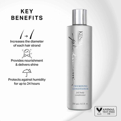 Kenra Platinum Thickening Shampoo/Conditioner | Provides Nourishment & Delivers Shine | Increases Thickness & Volume | Body & Fullness | Protects Against Humidity | All Hair Types | 31.5 fl. Oz (Set)