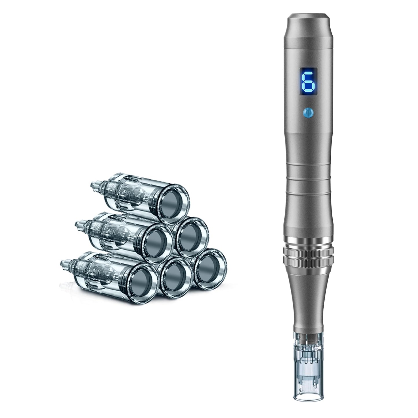 Microneedling Stamp Pen, Derma Stamp Pen, 0.25mm DermaStamp System, Derma Roller Alternative, Microneedle Micro Needle Skin Care Tool for Men Women Home Use