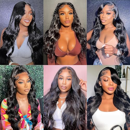 Body Wave Wigs Human Hair 180% Density 13x4 HD Lace Front Wigs Human Hair Pre Plucked Body Wave Glueless Wigs Human Hair Lace Frontal Wigs for Women 22 Inch