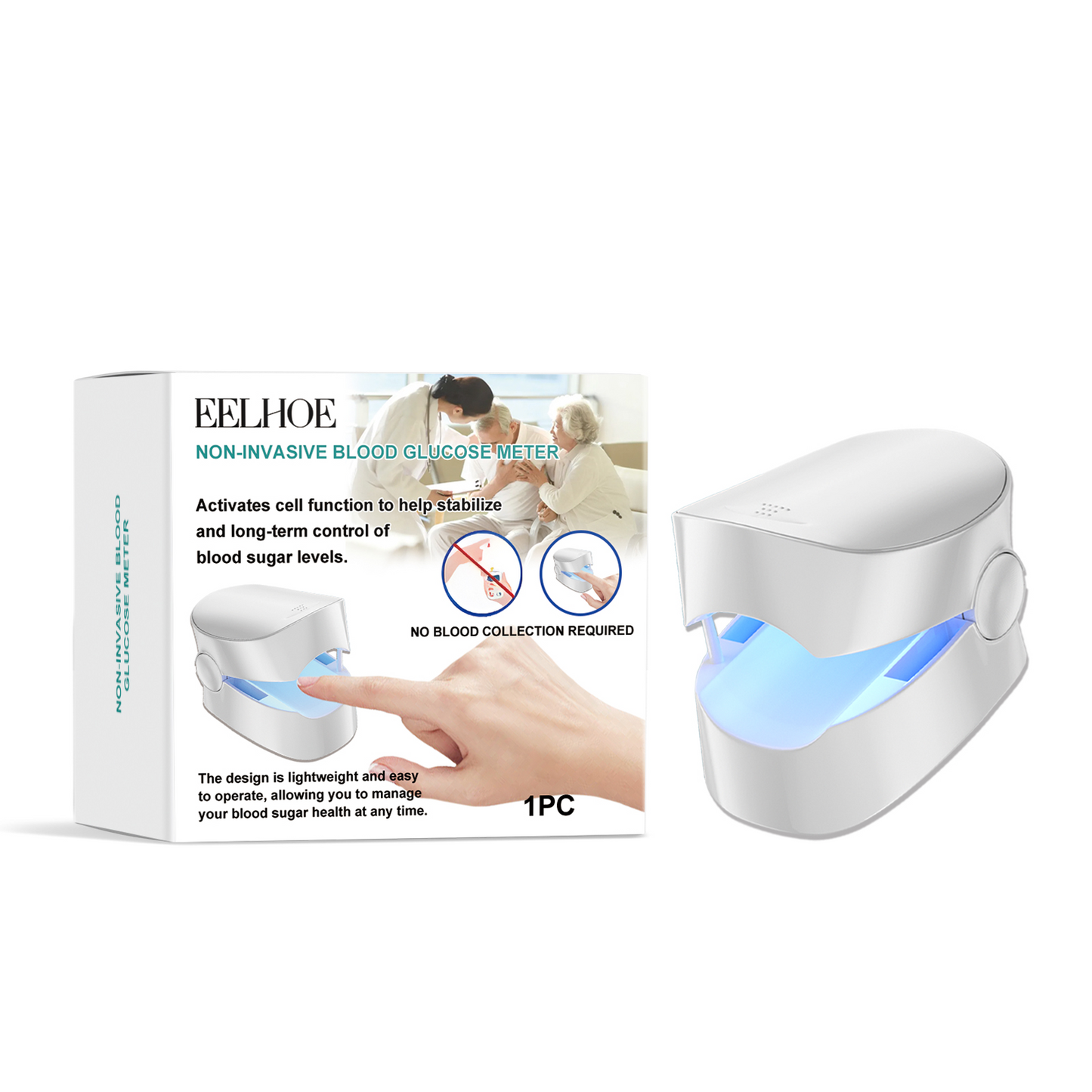 Portable Blood Sugar Management Light Therapy Device - USB Rechargeable