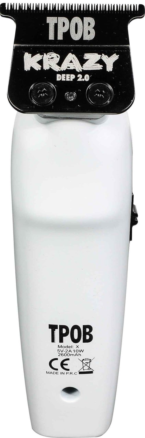 TPOB X Deluxe White Rubber Grip Digital Brushless 7200rpm Professional Hair Trimmer Hair Clippers for Men, Krazy Blade Trimmer Cordless Rechargeable Clippers (White)