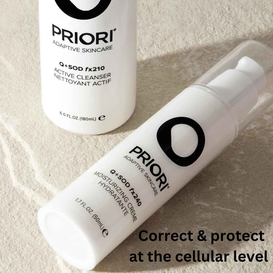 PRIORI Skincare Active Facial Cleanser with CoQ10 for Deep Cleansing Pore Refining Hydrating Antioxidant Face Wash with Lactic and Salicylic Acid Fragrance Free 6 fl oz