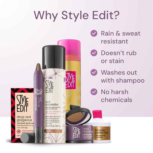 Style Edit Travel Essentials Hair Duo Root Concealer Spray Full Size & Travel Size | Instant Gray Root Concealer for Grays and Roots Coverage | Auburn