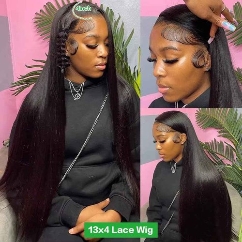 GABRIELLE 32 Inch 13x4 Lace Front Straight Wigs Human Hair HD Lace Frontal Wigs Human Hair 250% Density Pre Plucked with Baby Hair Lace Wigs for Women Glueless Wig Natural Color