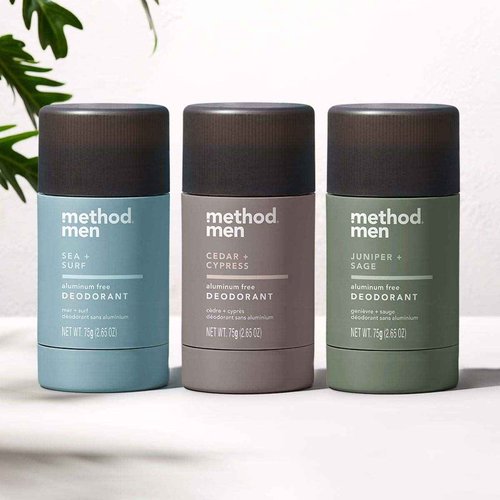 Method Mens Aluminum-Free Deodorant, Cedar & Cypress, 2.65 Ounce (Pack of 6)