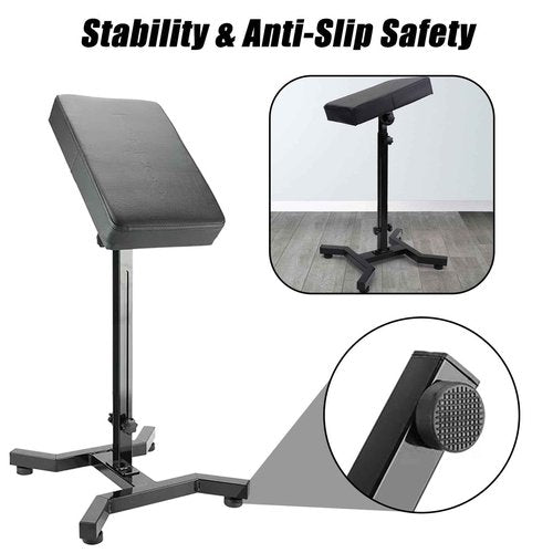 YONGDA Tattoo Arm Rest Stand with 180° Tilt & Height Adjustable (28"-39"), Thickened PU Leather Pad, Four-Corner Non-Slip Base, Foldable & Portable for Tattoo Artist Studio Client