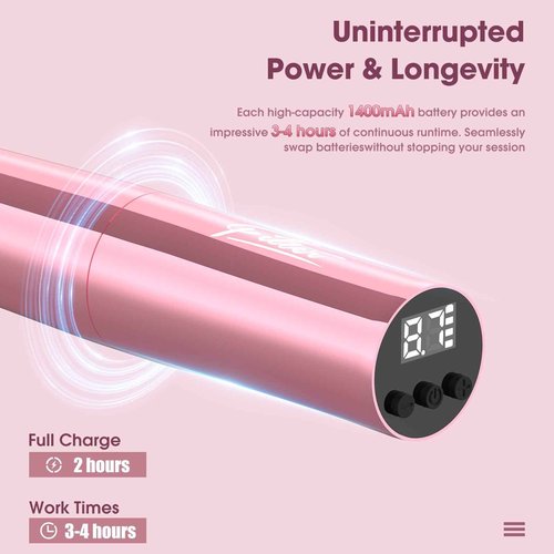 Filter Tattoo Gun - Permanent Makeup 2.8mm Stroke Machine with 2Pcs Battery Power Supply Lightweight Tattoo Pen for Beginners and Artists (S10 Black)